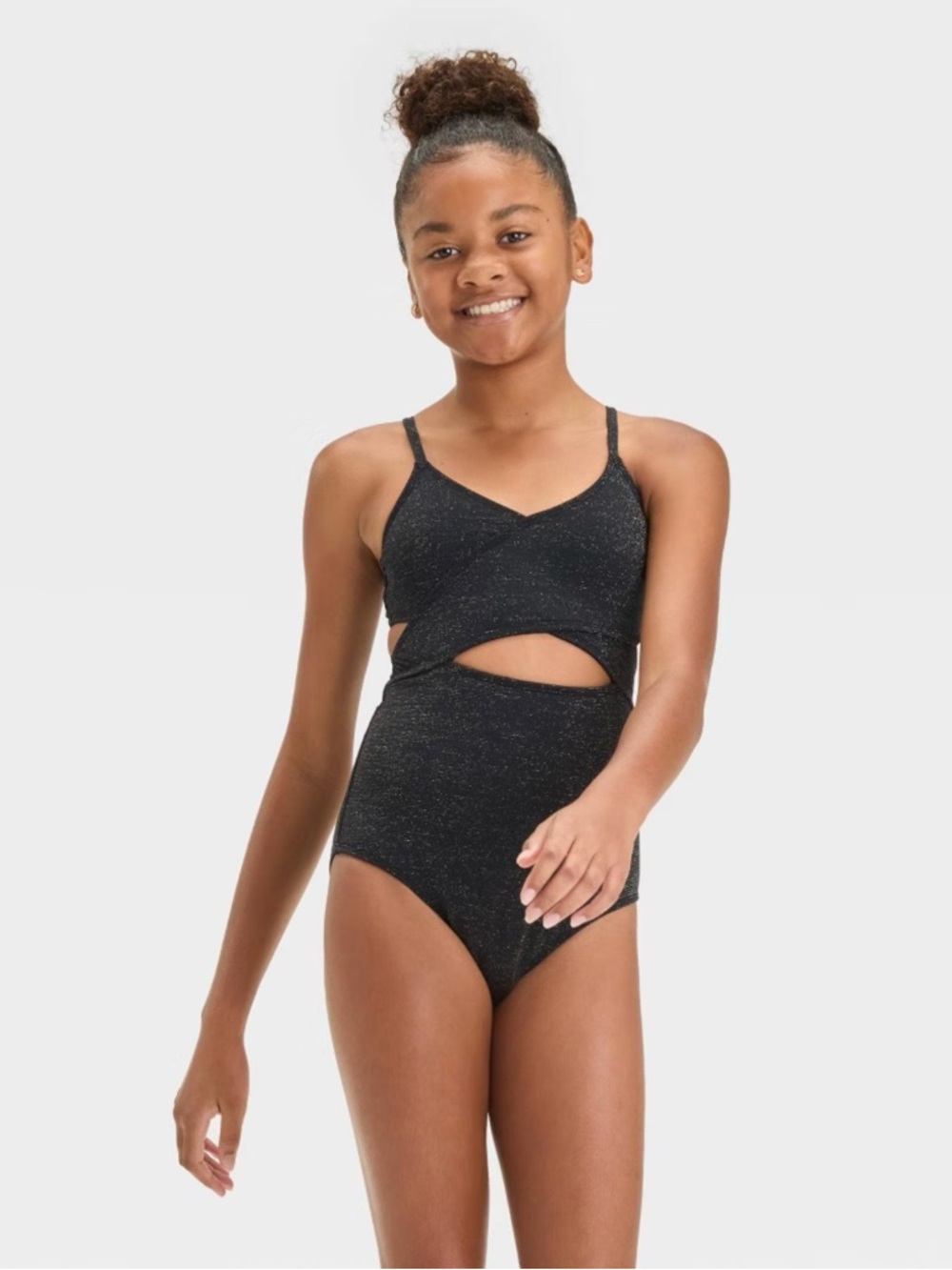 Girls' Solid One Piece Swimsuit - art Class™